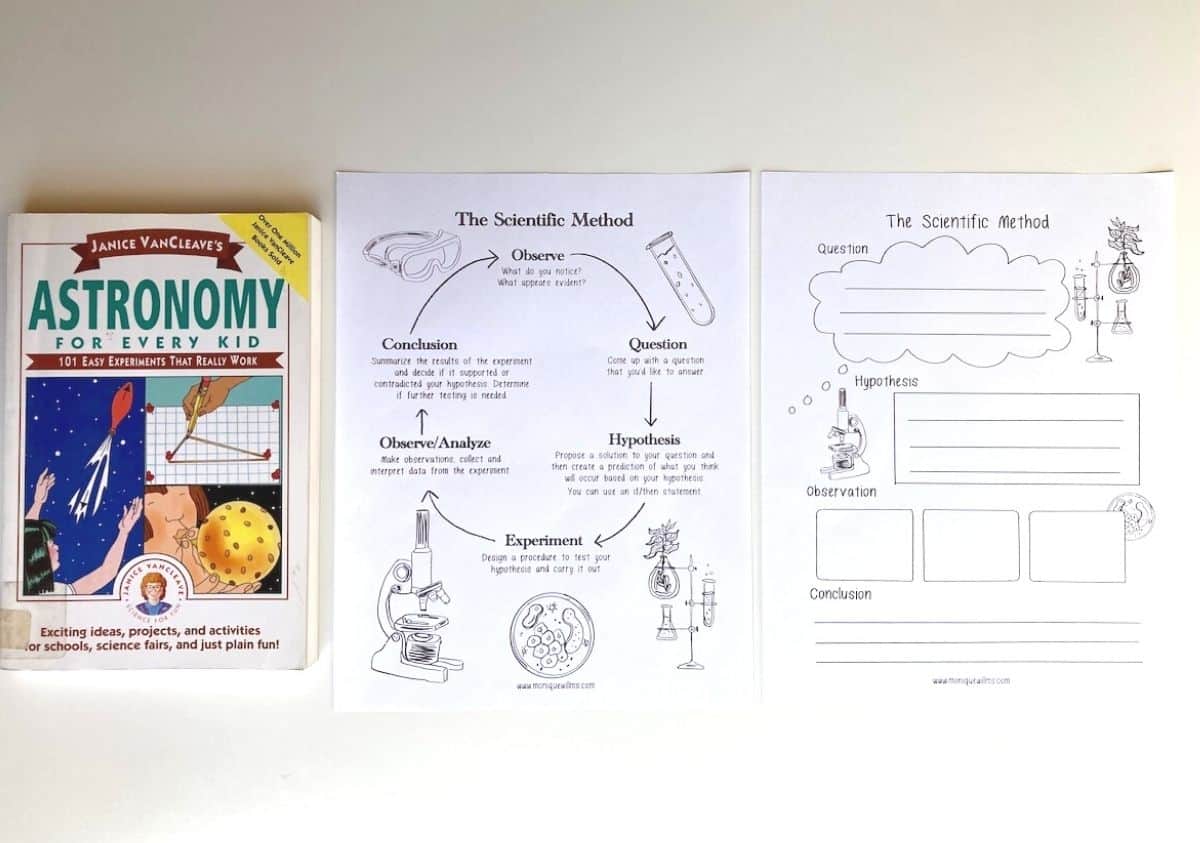 Astronomy Experiments Book and Scientific Method Recording