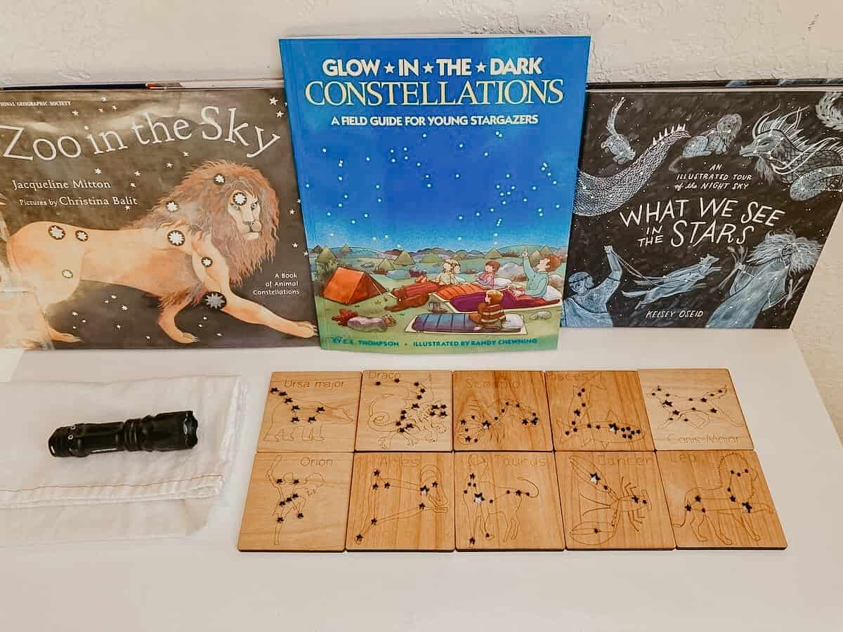 Mirus Toys Constellation Tiles, Flashlight, and Constellation Books for exploring the history of the universe
