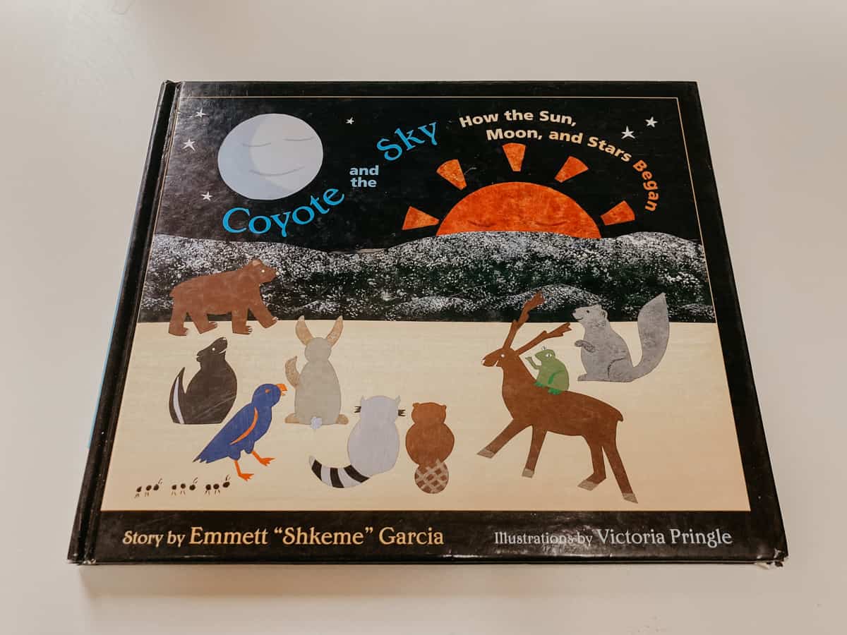 Cover of Coyote and the Sky: How the Sun, Moon, and Stars Began by Emmett "Shkeme" Garcia