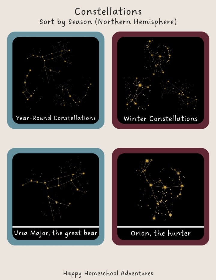 Constellations Seasons Sorting snippet