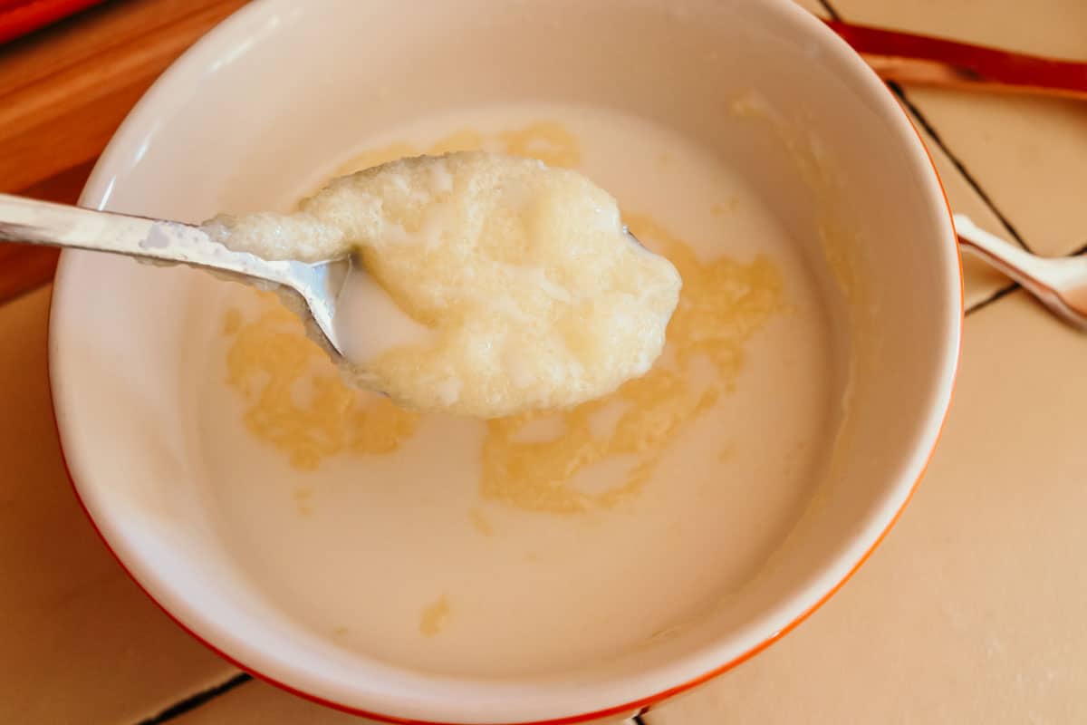 buttermilk and melted butter mixture